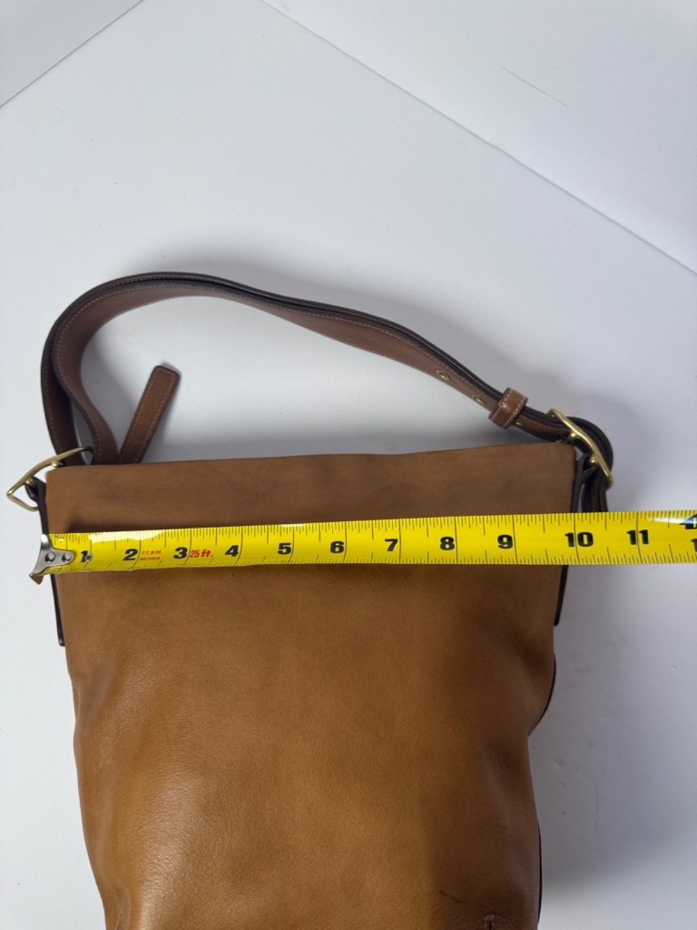 COACH Vintage Y2K 2002 Duffle Sac Bucket Bag Tan Leather Adjustable Shoulder Bag - Picture 6 of 16